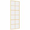 vidaXL Porte coulissante doré 76x205 cm verre ESG clair et aluminium