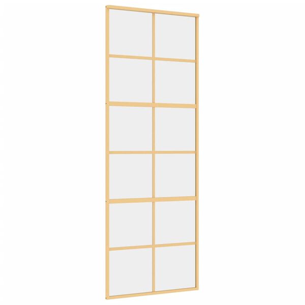 vidaXL Porte coulissante doré 76x205 cm verre ESG clair et aluminium