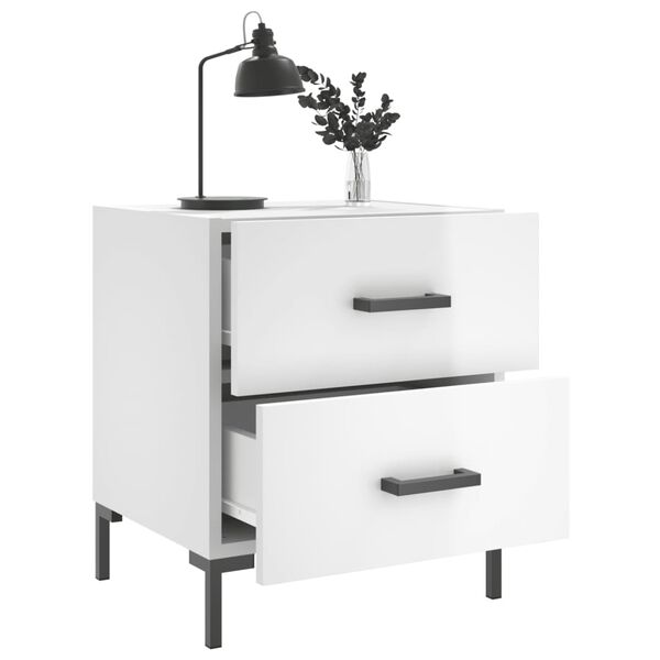vidaXL Tables de chevet 2 pcs blanc brillant 40x35x47,5 cm
