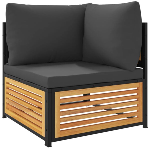 vidaXL Salon de jardin avec coussins 3 pcs bois massif d'acacia