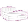vidaXL Sommier &agrave; lattes de lit avec matelas LED Noir 140x200 cm Tissu