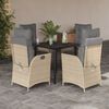 vidaXL Ensemble &agrave; manger de jardin avec coussins 5pcs Beige poly rotin