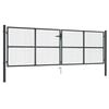 vidaXL Portail de jardin grillag&eacute; en acier galvanis&eacute; gris 400 x 125 cm