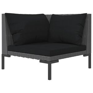 vidaXL Canap&eacute; de jardin avec coussins R&eacute;sine tress&eacute;e demi-ronde