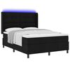 vidaXL Lit &agrave; ressort LED avec matelas Noir 140 x 200 cm tissu