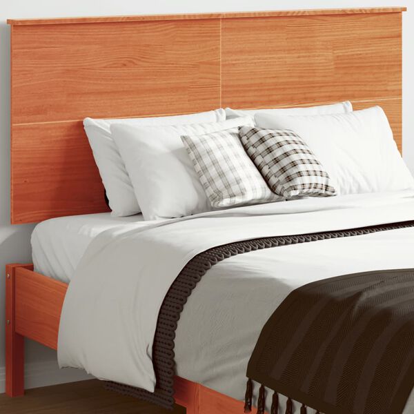 vidaXL T&ecirc;te de lit cire marron 135 cm bois massif de pin