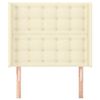vidaXL T&ecirc;te de lit avec oreilles Cr&egrave;me 93x16x118/128 cm Similicuir