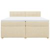 vidaXL Sommier &agrave; lattes de lit avec matelas Cr&egrave;me 200x200 cm Tissu