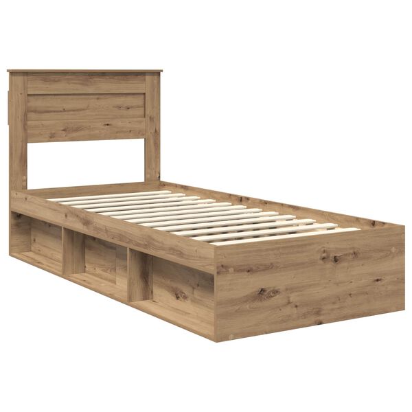 vidaXL Cadre de lit Ch&ecirc;ne artisan 75 x 190 cm Bois de pin massif