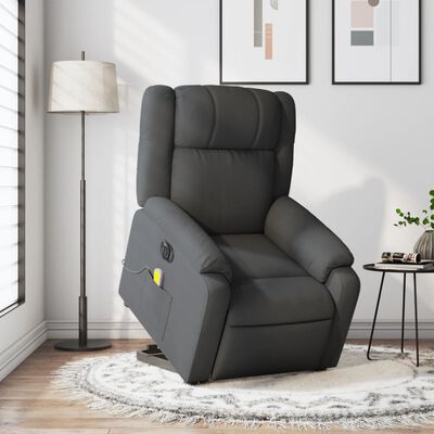 vidaXL Fauteuil inclinable de massage électrique Gris foncé Tissu