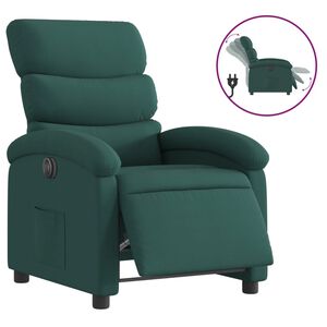vidaXL Fauteuil inclinable &eacute;lectrique Vert fonc&eacute; Tissu