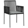 vidaXL Ensemble de salle &agrave; manger pour jardin 7 pcs Noir Rotin PE