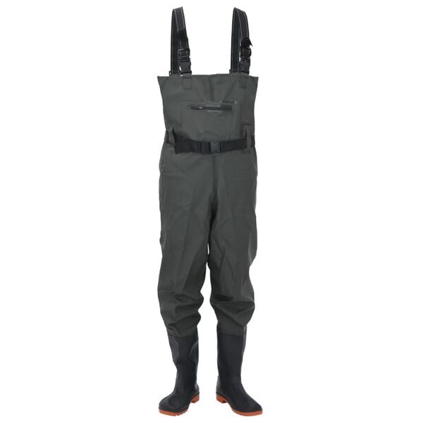 vidaXL Cuissardes avec bottes et ceinture vert foncé taille 38