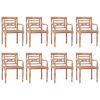vidaXL Chaises Batavia lot de 8 blanc bois de teck solide d&eacute;lav&eacute;