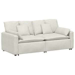 vidaXL Canap&eacute; modulable avec coussins couleur cr&egrave;me