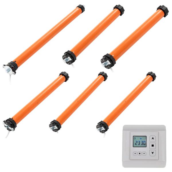 vidaXL Ensemble de moteurs tubulaires 6 pcs avec contr&ocirc;leur