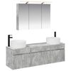 vidaXL Ensemble d'armoire de salle de bain 4 pcs Gris b&eacute;ton