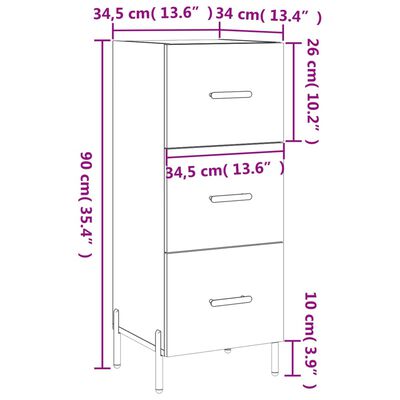 vidaXL Buffet blanc 34,5x34x90 cm bois d'ingénierie