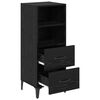 vidaXL Buffet Ch&ecirc;ne noir 34 x 34,5 x 90 cm Bois d'ing&eacute;nierie