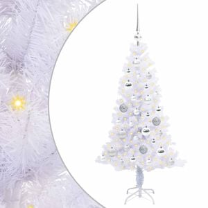 vidaXL Sapin de No&euml;l artificiel avec 150 LED Blanc 120 cm PVC et Acier