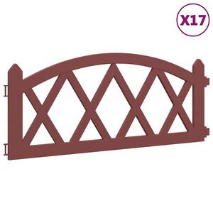 vidaXL Bordures de pelouse 17 pcs Rouge 10 m PP