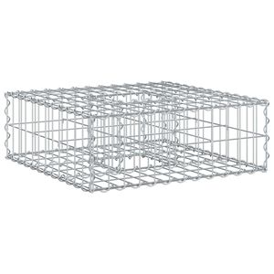 vidaXL Lit sur&eacute;lev&eacute; gabion 60 x 60 x 20 cm Acier galvanis&eacute; Argent&eacute;