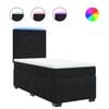 vidaXL Sommier &agrave; lattes de lit avec matelas Noir 100x200 cm Velours