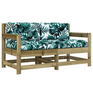 vidaXL Chaises de jardin avec coussins lot de 2 bois de pin impr&eacute;gn&eacute;