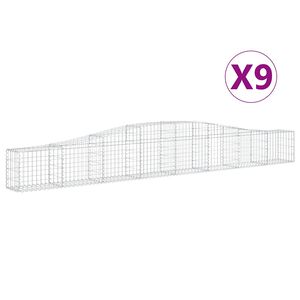 vidaXL Paniers &agrave; gabions arqu&eacute;s 9 pcs 400x30x40/60 cm Fer galvanis&eacute;