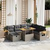 vidaXL Salon de jardin 8 pcs avec coussins gris r&eacute;sine tress&eacute;e