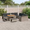 vidaXL Ensemble de canap&eacute; de jardin avec coussin 13 pcs Gris polyrotin
