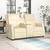 vidaXL Fauteuil de massage inclinable 2 places crème similicuir
