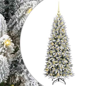 vidaXL Sapin de Noël artificiel avec 150 LED avec support Blanc 120 cm