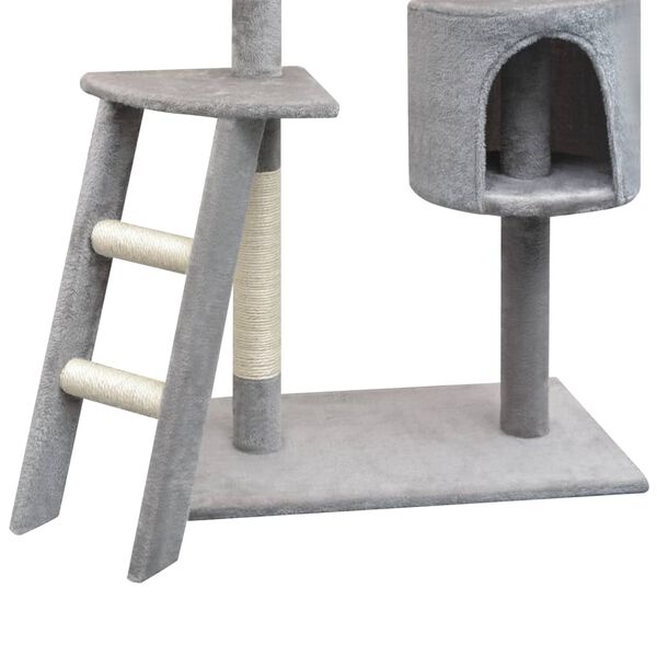 vidaXL Arbre &agrave; chat avec griffoirs en sisal 150 cm Gris