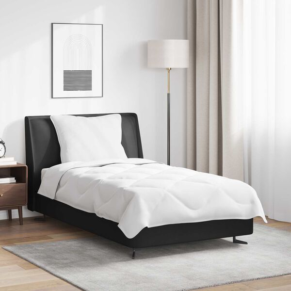 vidaXL Duvet d'&eacute;t&eacute; simple avec oreiller 2 pcs Blanc Microfibre