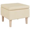 vidaXL Fauteuil avec pieds &agrave; bascule et tabouret Cr&egrave;me Tissu