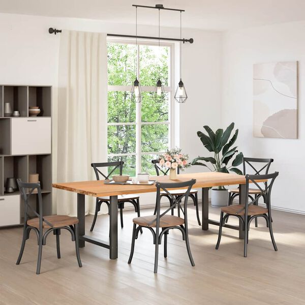 vidaXL Pieds de table &agrave; manger Anthracite 2 pi&egrave;ces 70 x (72-73) cm Acier