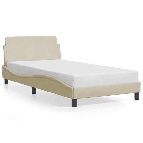 vidaXL Cadre de lit Dover cr&egrave;me 100x200 cm tissu
