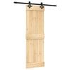 vidaXL Porte coulissante Naturel et noir 70 x 210 cm