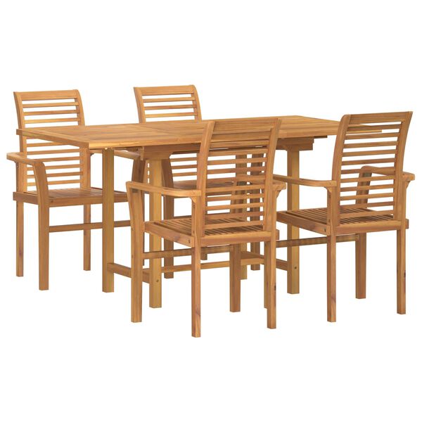 vidaXL Ensemble de salle &agrave; manger pour jardin 5 pcs Marron