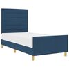 vidaXL Cadre de lit avec t&ecirc;te de lit Bleu 80 x 200 cm tissu