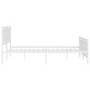 vidaXL Cadre de lit m&eacute;tal sans matelas et pied de lit blanc 193x203 cm