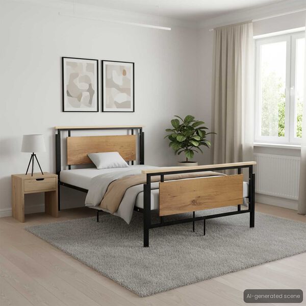 vidaXL Cadre de lit sans matelas m&eacute;tal 120x200 cm