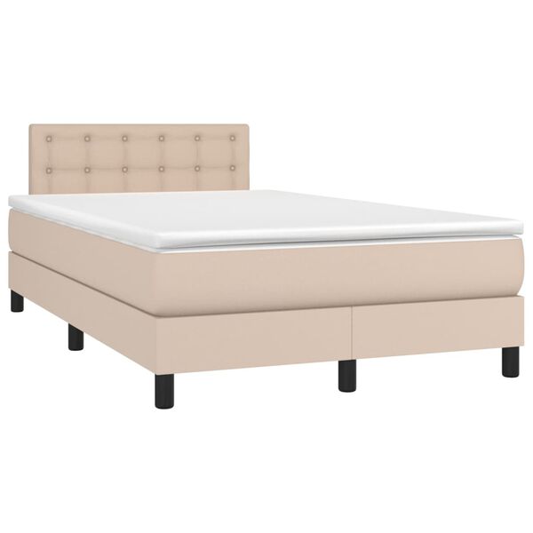 vidaXL Sommier &agrave; lattes de lit avec matelas LED Cappuccino 120x200 cm