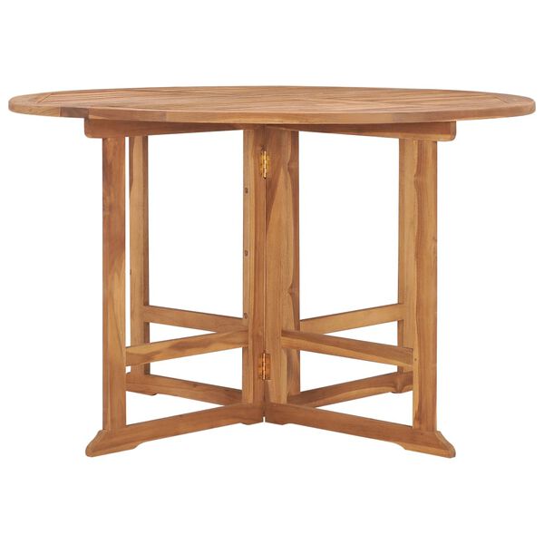 vidaXL Table &agrave; manger pliable de jardin 120x120x75 cm Bois de teck