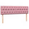 vidaXL Sommier &agrave; lattes de lit avec matelas rose 140x220 cm velours