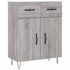 vidaXL Buffet haut Sonoma gris 69,5x34x180 cm Bois d'ing&eacute;nierie