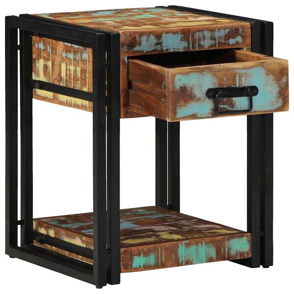 vidaXL Cabinet de chevet avec tiroir Multicolore 40 x 40 x 50 cm