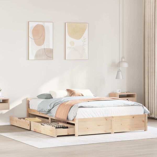 vidaXL Cadre de lit sans matelas 140x200 cm bois massif de pin