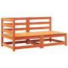 vidaXL Canapé de jardin coussins 2 places cire marron bois pin massif